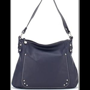 Navy BlueSoprano Leather Lynette Shoulder Bag NWT